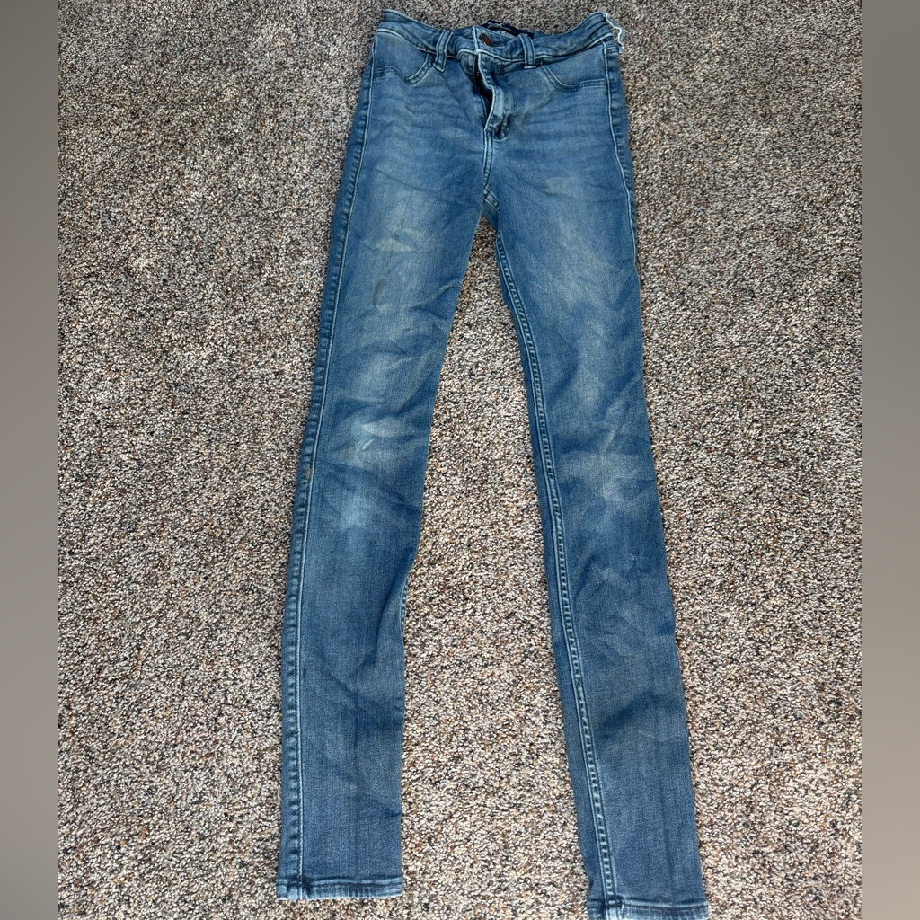 Hollister Size 00 24 Denim High Rise Skinny Stretch Jeans In Medium Blue